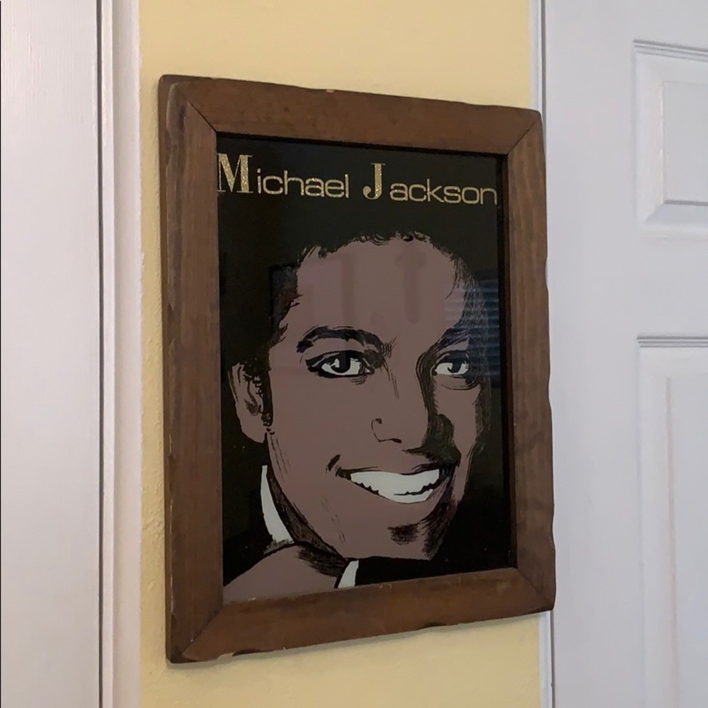 Rare Vintage Michael Jackson Framed Print King of Pop Collectible Glass Acrylic
